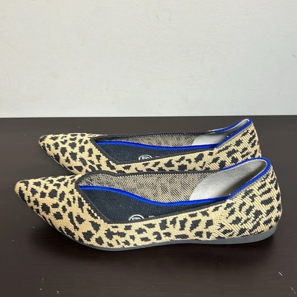 ROTHYS The Point Leopard Desert Cat Shoe Retired Animal Print Slip On Flat Sz 6